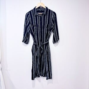 REITMANS Black and white striped shirt dress